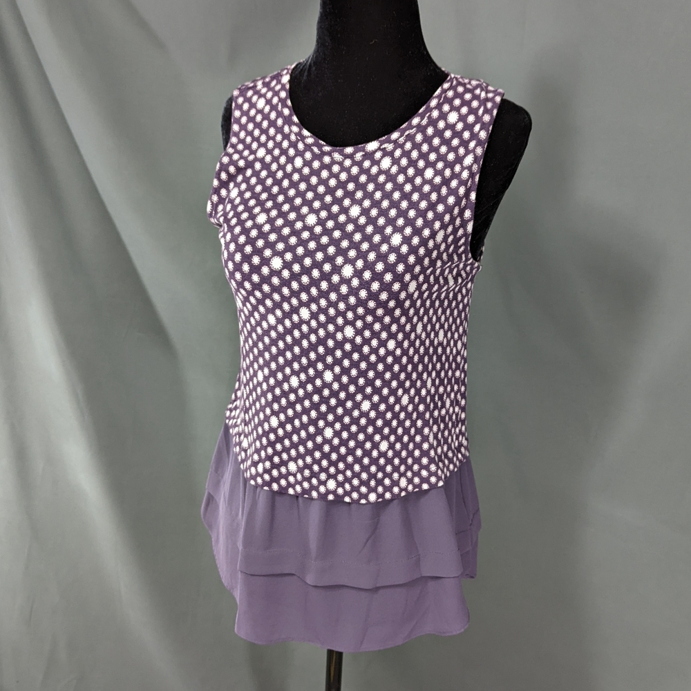 Loft Petite Purple Sleeveless Blouse